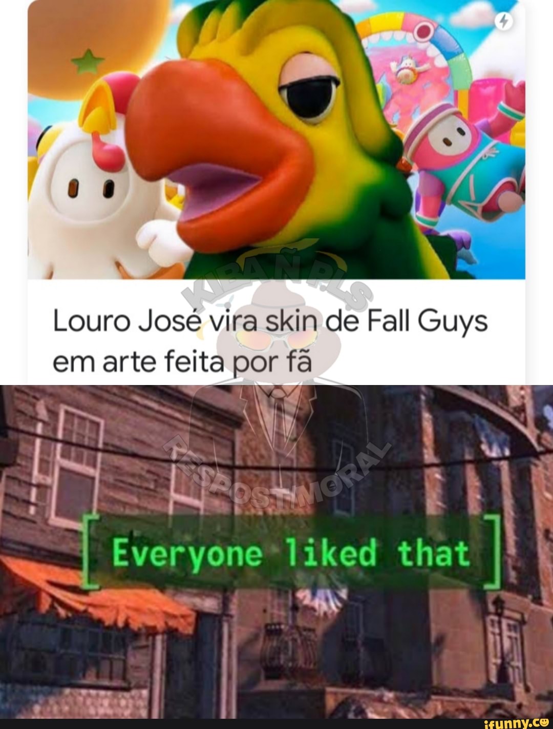 Louro José vira skin de Fall Guys
em arte feita por fã
liked that