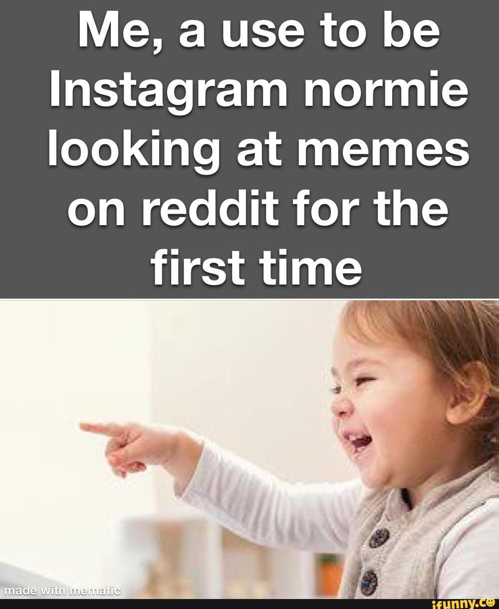 Me A Use To Be Instagram Normie Looking At Memes On Reddit For The