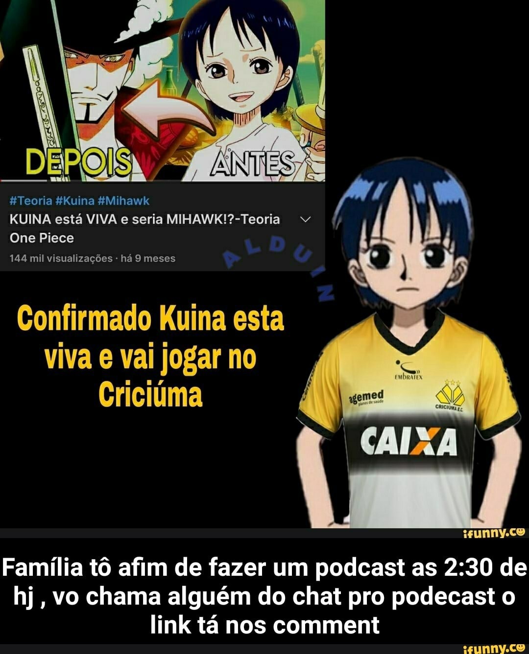 Depois Antes Teoria Fkuina Mihawk Kuina Esta Viva E Seria One Piece 144 Mil Visualizacoes Ha