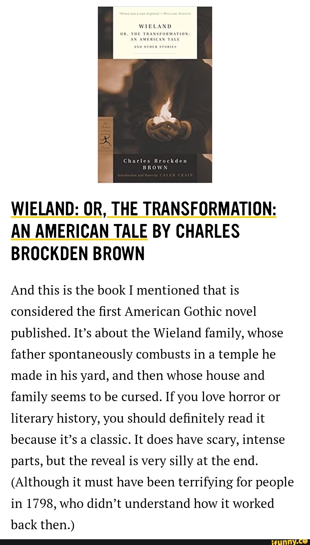 GO, WIELAND MATI Charles Brockden BROWN WIELAND: OR, THE TRANSFORMATION ...