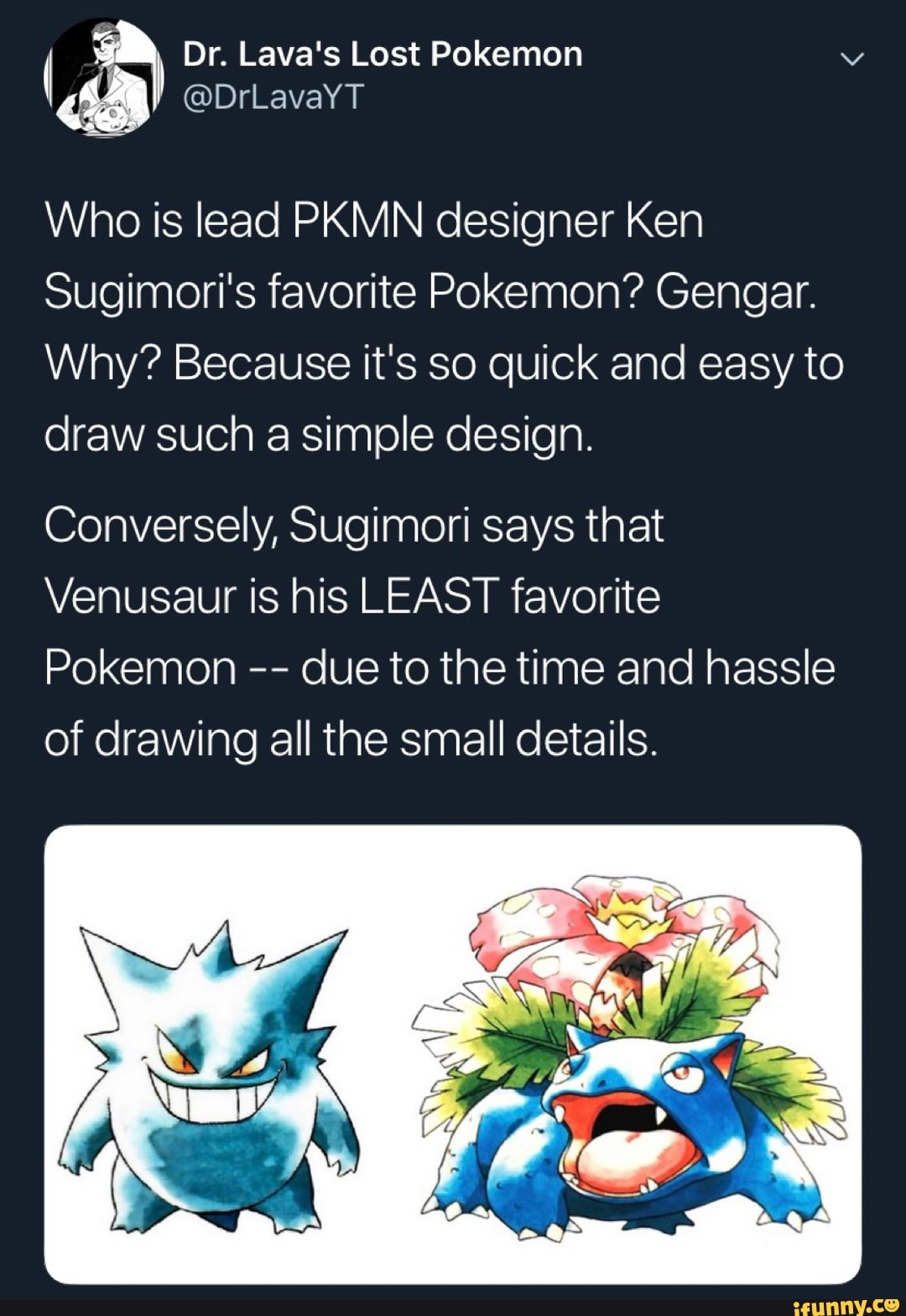 Who is lead PKMN designer Ken Sugimori's favorite Pokemon? Gengar. Why ...