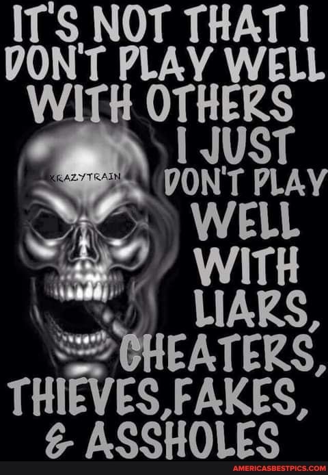 IT'S NOT THAT DON'T PLAY WELL WITH OTHERS
WELL
FAKES,
ASSHOLES