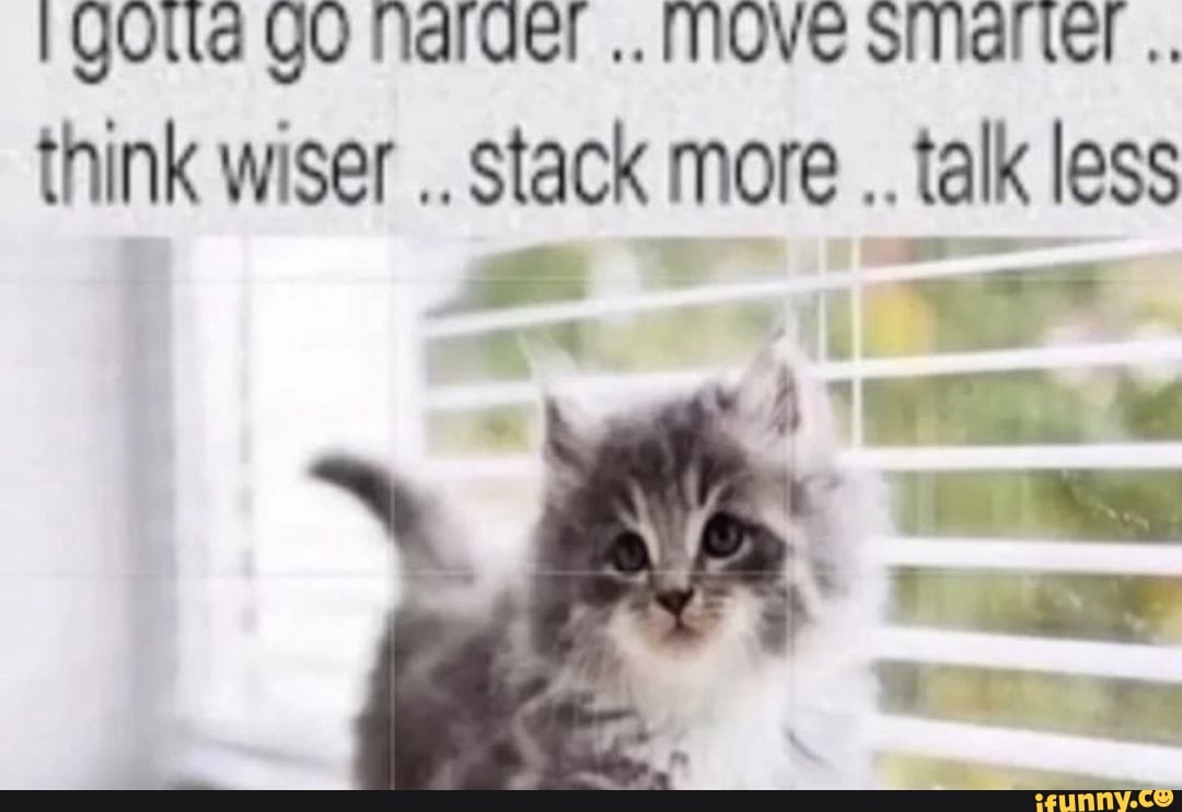 1QOUd GO Ndfder MOVE Me think wiser . Stack more. talk less - iFunny