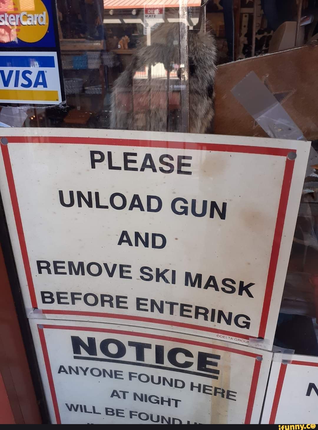 UNLOAD GUN
AND.
REMOVE SKI MASK RE ENTERIN
