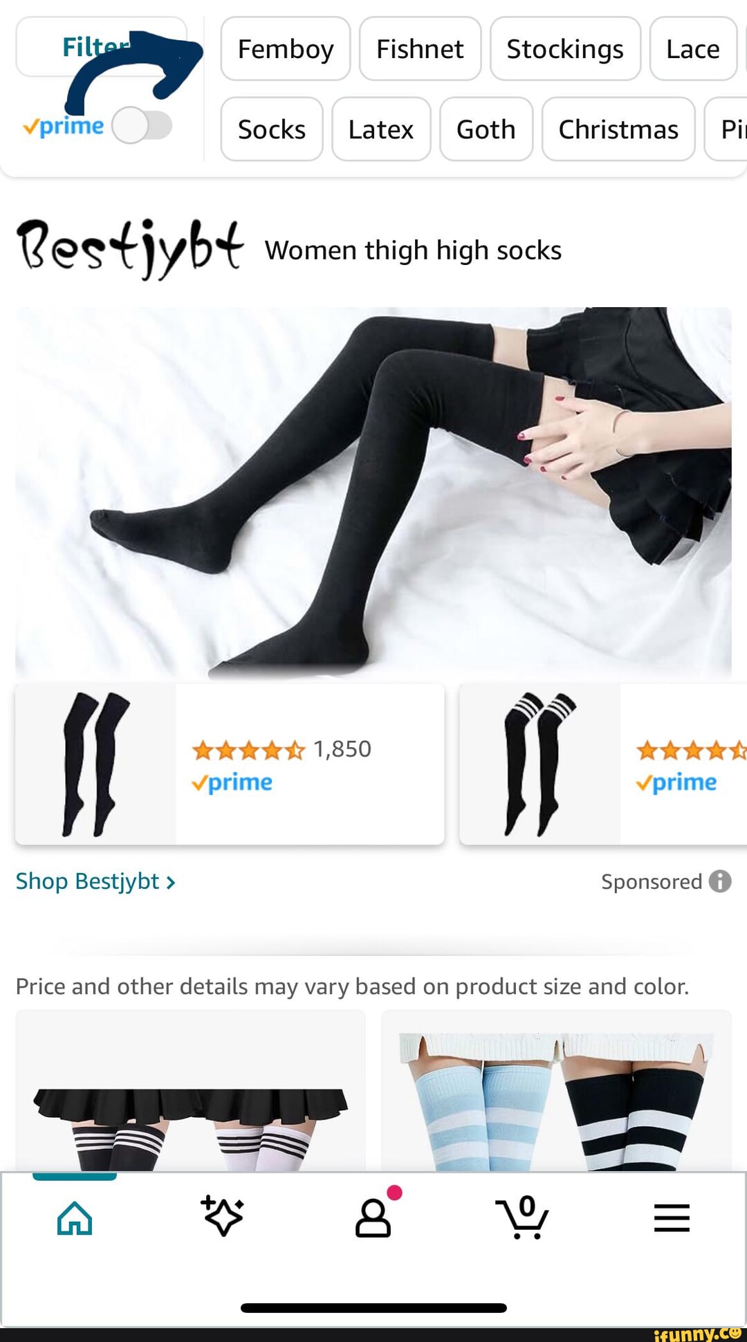 WE GOT RECOGNITION - Fil Femboy Fishnet Stockings Lace prime Socks Latex  Goth Christmas Pi Women thigh high socks 1,850 vprime vprime Shop Bestjybt  > Sponsored Price and other details may vary