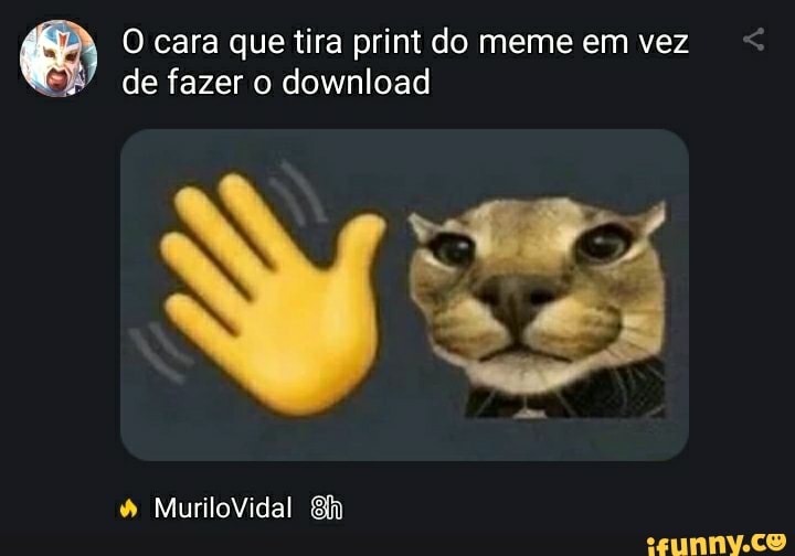 O cara que tira print do meme em vez
PR" de fazer o download
MuriloVidal