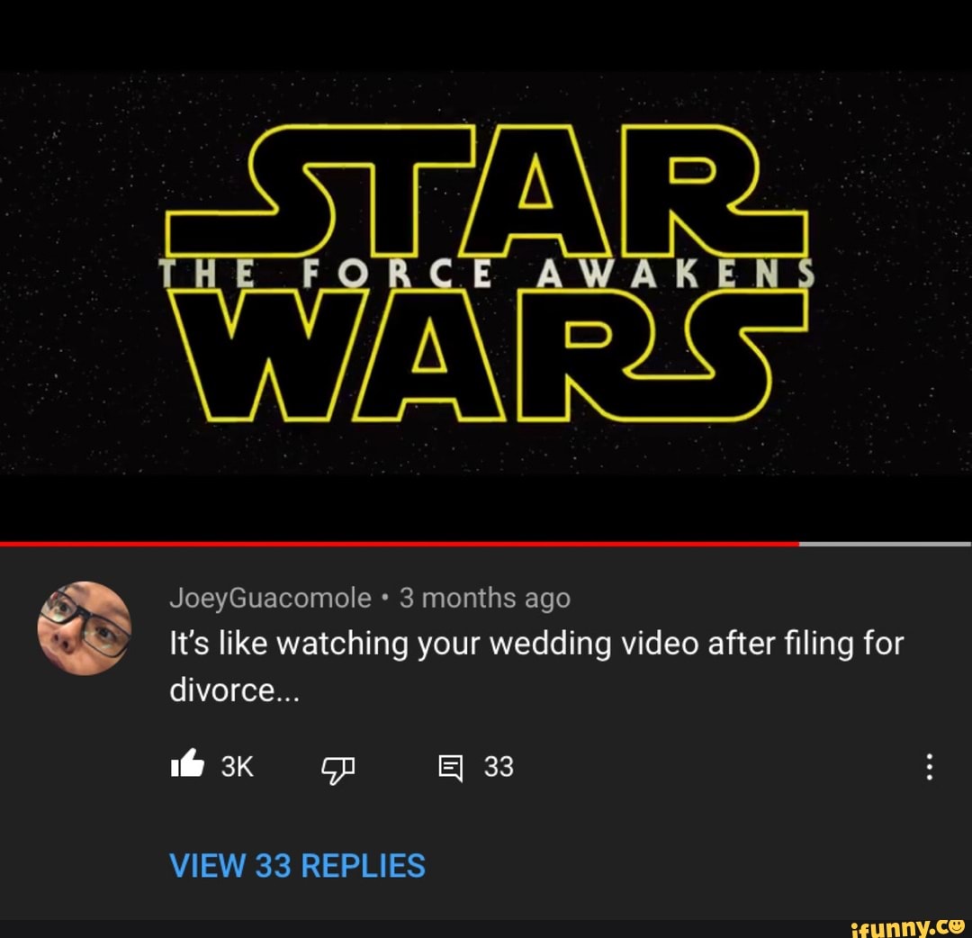 3 months ago It's like watching your wedding video after filing for
divorce...