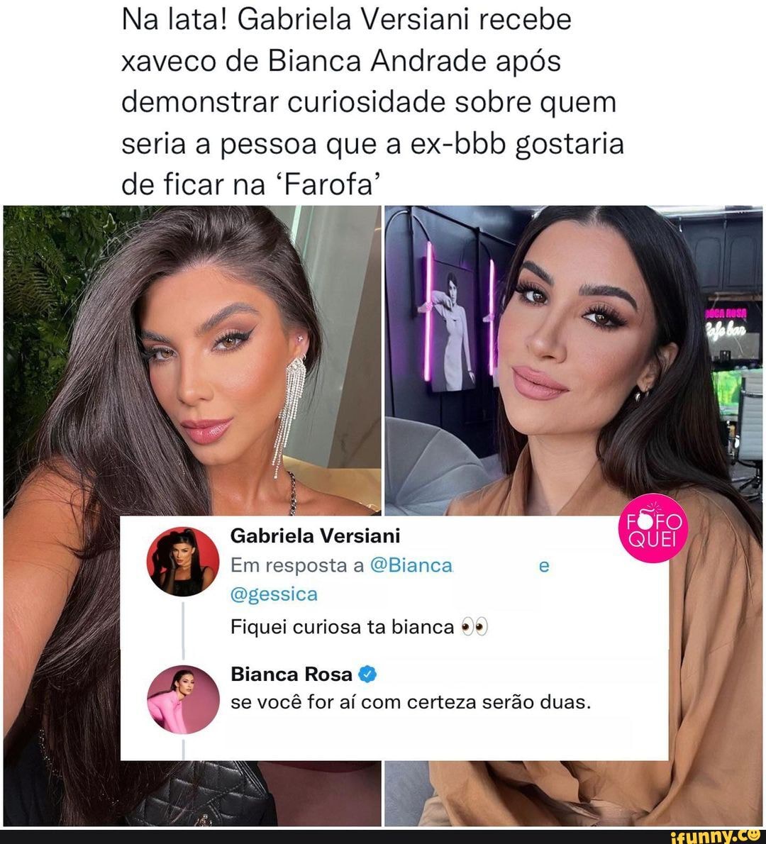 Na Lata! Gabriela Versiani Recebe Xaveco De Bianca Andrade Após ...