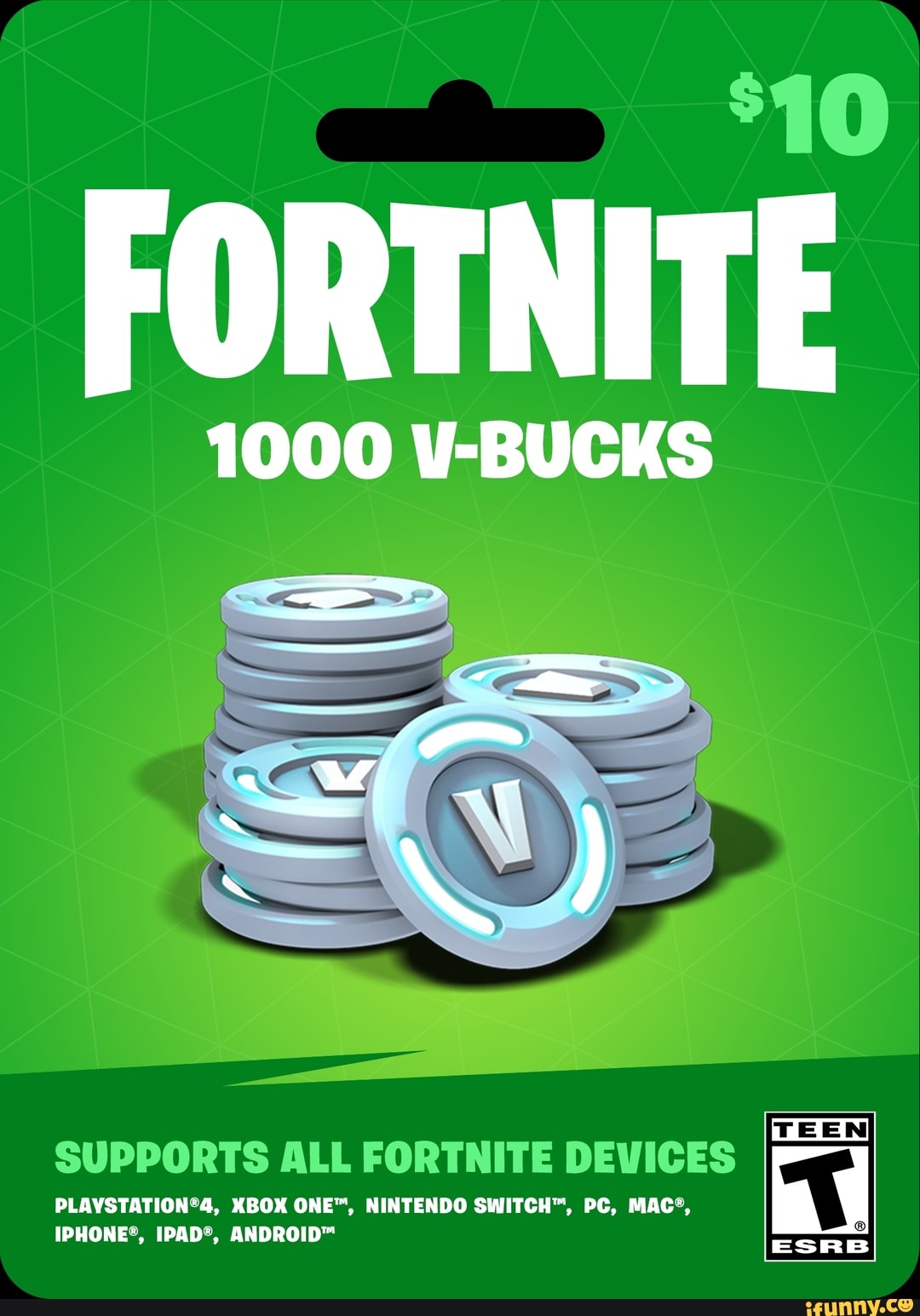 FORTNITE 1000 V-BUCKS SUPPORTS ALL FORTNITE DEVICES PLAYSTATION®4, XBOX ...