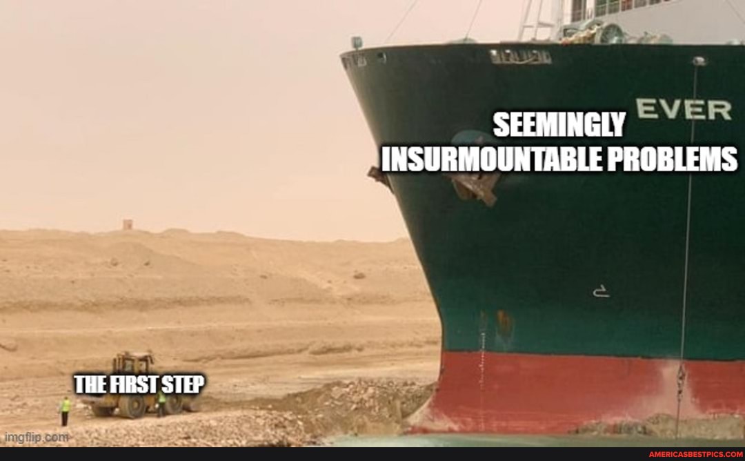 SEEMINGLY INSURMOUNTABLE PROBLEMS
THE FIRST STEP