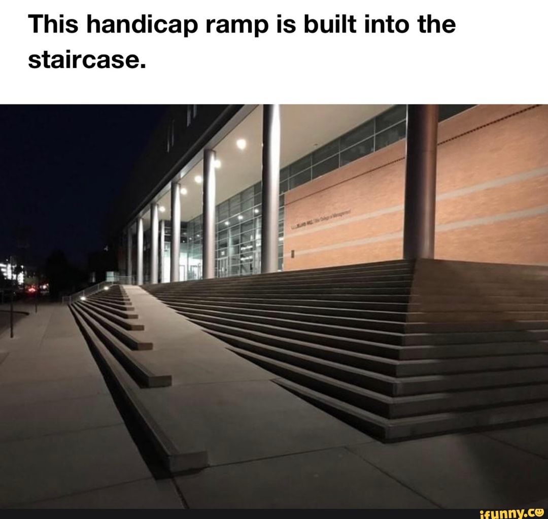This handicap ramp is built into the
staircase.