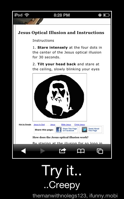 Sus Optical Illusion And Instructions Instructions 1 Stare Intensely At The Four Dots In The Center