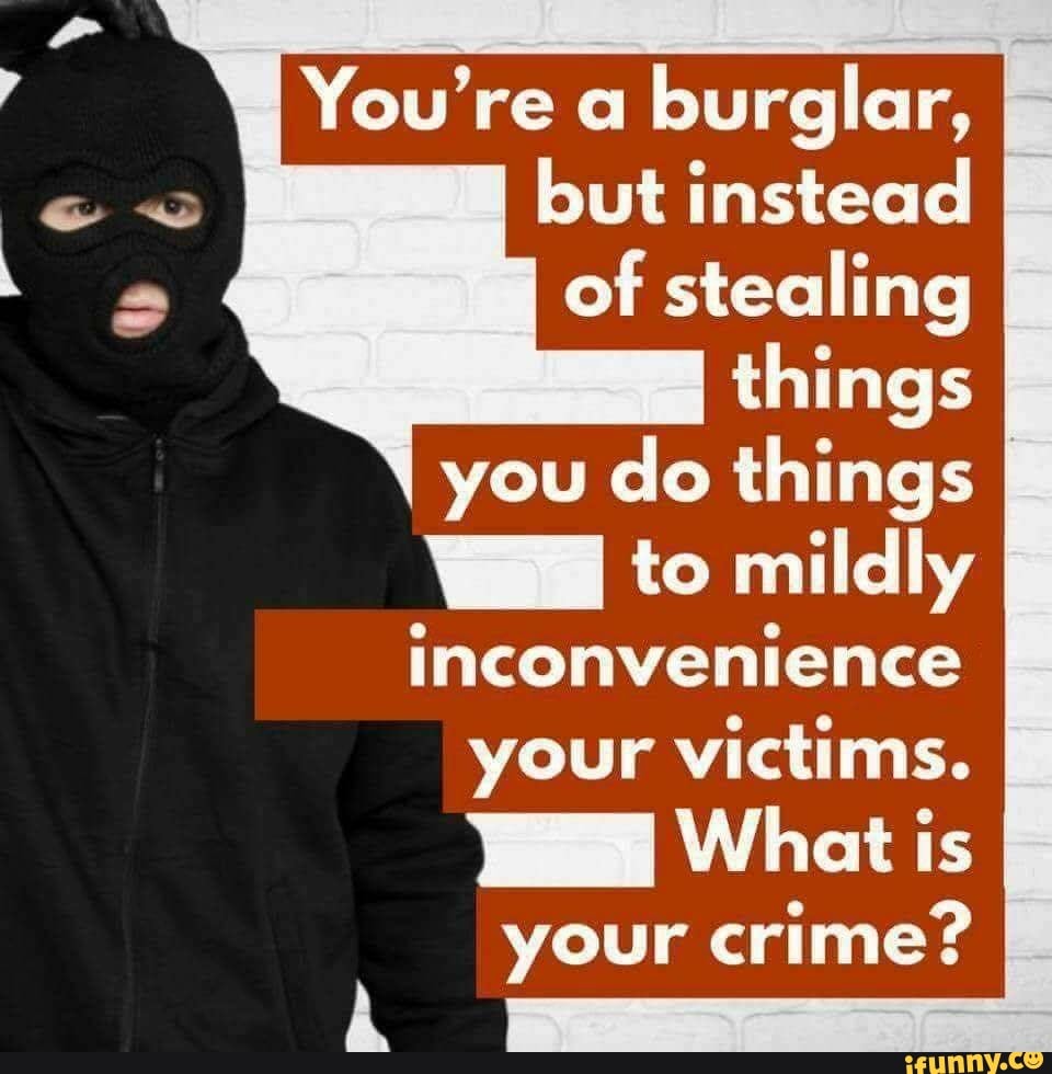You’re a burglar, but instead of stealing things you do things to