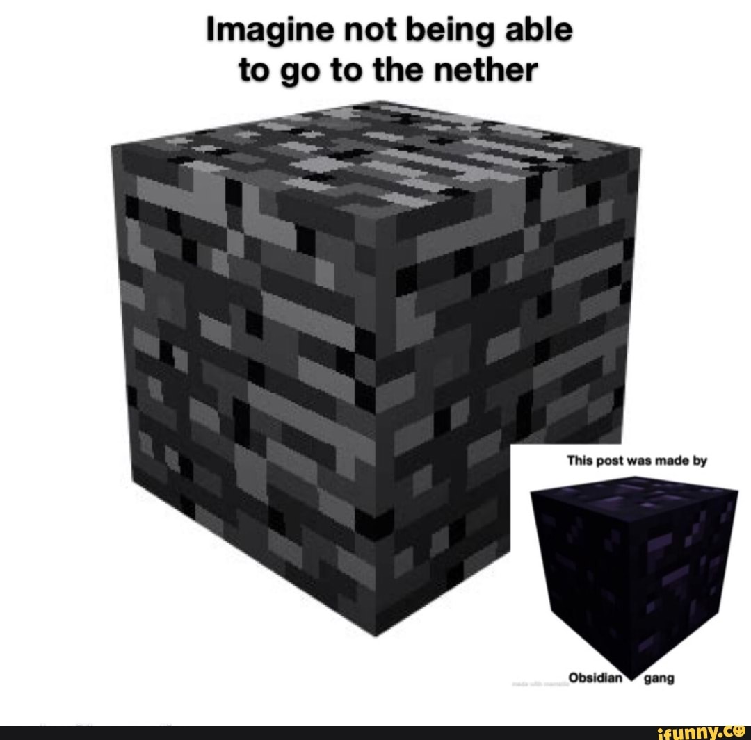 Minecraft obsidian and bedrock - Imagine not being able to go to the ...