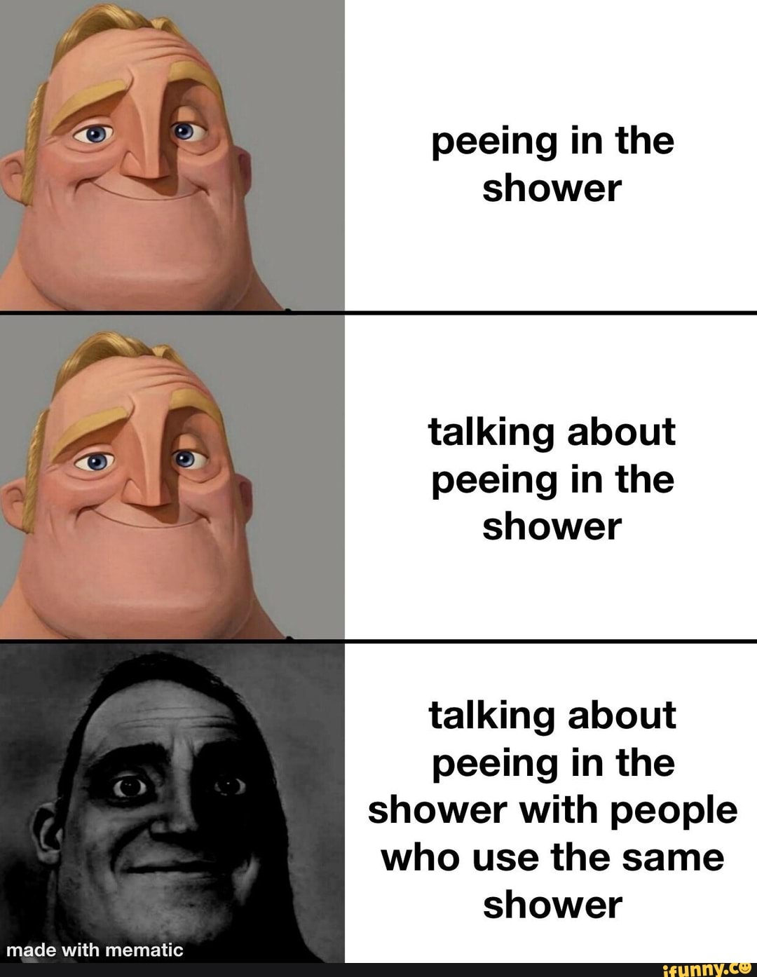 Peeing in the shower talking about peeing in the shower talking about
