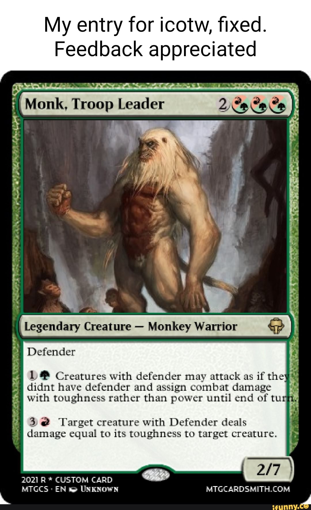 My entry for icotw, fixed. Feedback appreciated i, Monk, Troop Leader ...
