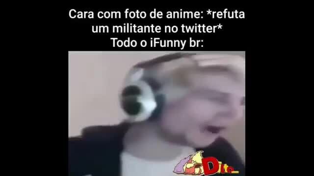 Cara com foto de anime depois de humilhar um militante e ser cancelado por  todo o twitter: Desde qu que vitorioão saia importa* no fim, QUE IM -  iFunny Brazil