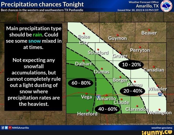 Weather Forecast Office Precipitation chances Tonight Amarillo, TX