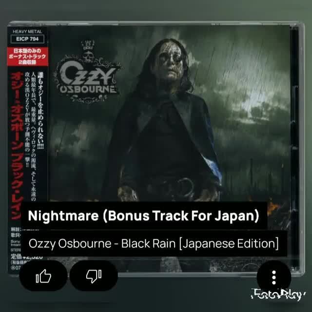 Es Va Osbourne I Nightmare Bonus Track For Japan Ozzy Osbourne Black Rain Japanese Edition