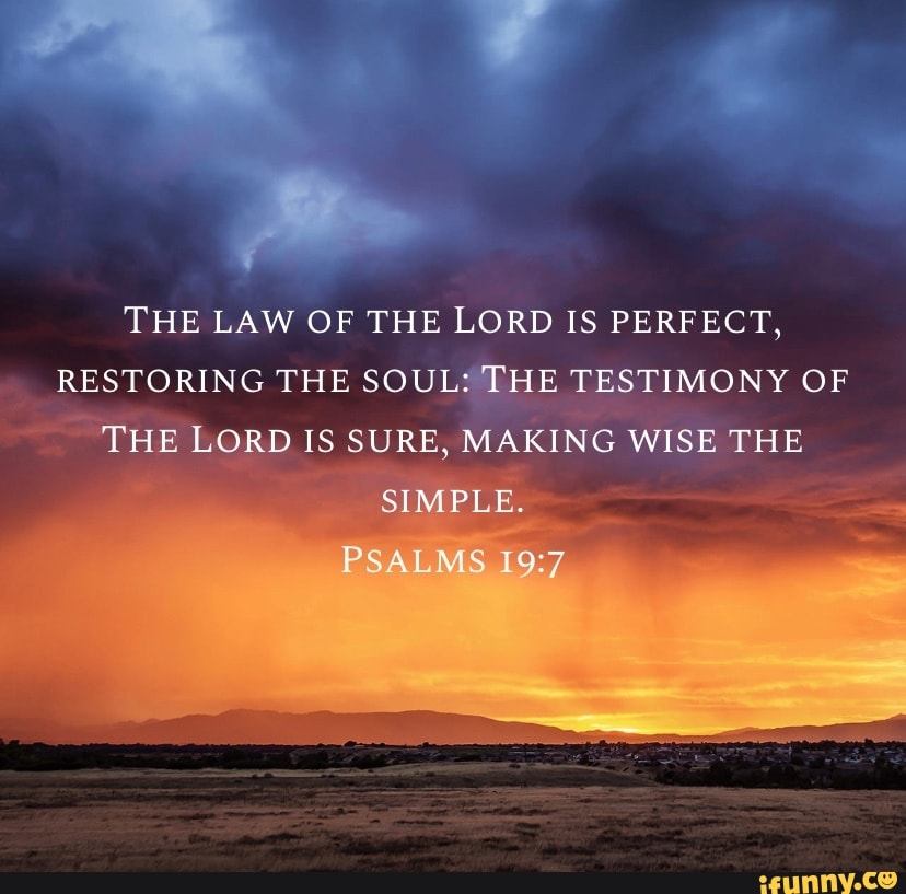 THE LAW OF THE LORD IS PERFECT, RESTORING THE SOUL: THE TESTIMONY OF ...