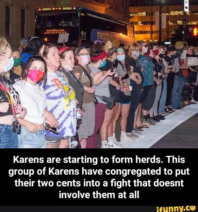 Karens are starting to form herds. This group of Karens have