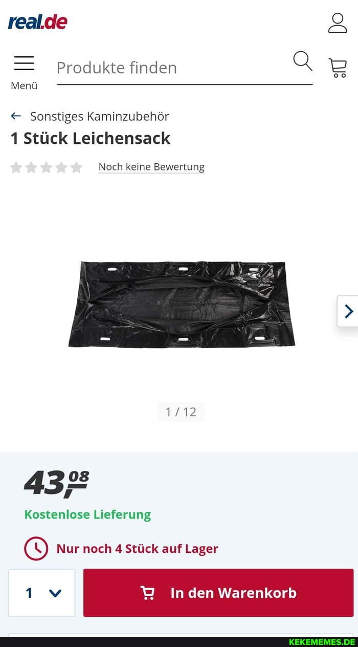 real.de
= Produkte finden Q Menü
Sonstiges Kaminzubehör
1 Stück Leichensack
Noch keine Bewertung
43%
Kostenlose Lieferung
Nur noch 4 Stück auf Lager
Inden Warenkorb