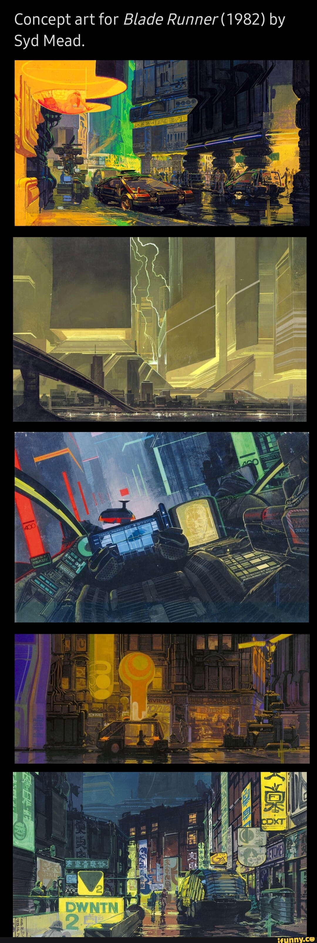 Concept art for Blade Runner (1982) by Syd Mead. - iFunny