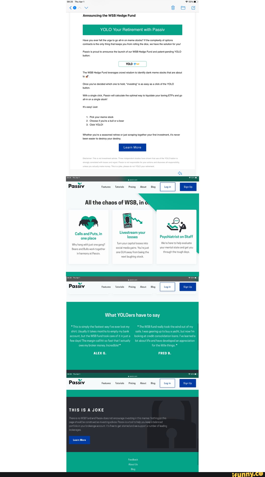 Yolo Button Brokerage offering a new “YOLO” button. Passiv will calculate the ...