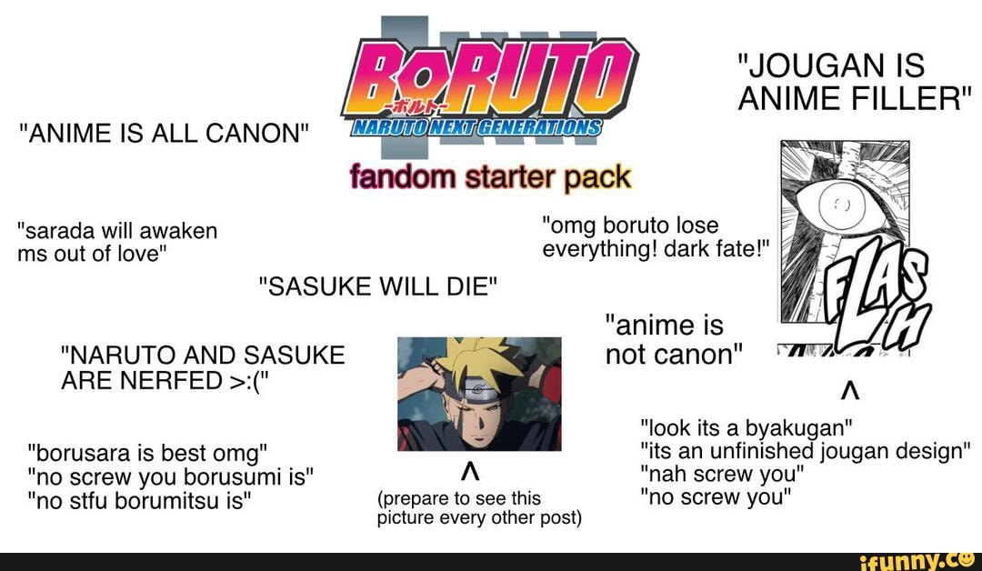 Jougan Is Anime Filler Anime Is All Canon Fandom Starter Pack Sarada Will Awaken Omg Boruto