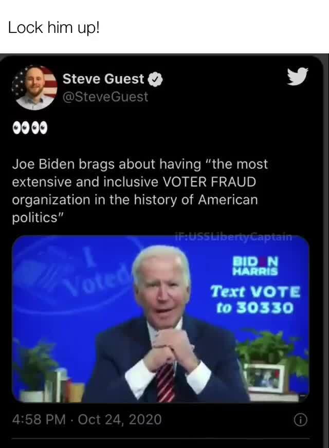 Don't forget Biden said they created a voter fraud organization - Lock ...