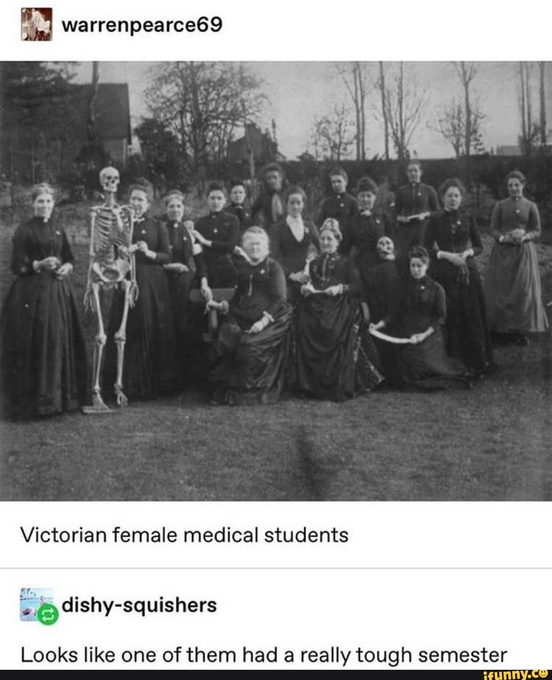 Victorian female medical students
o
Looks like one of them had a really tough semester