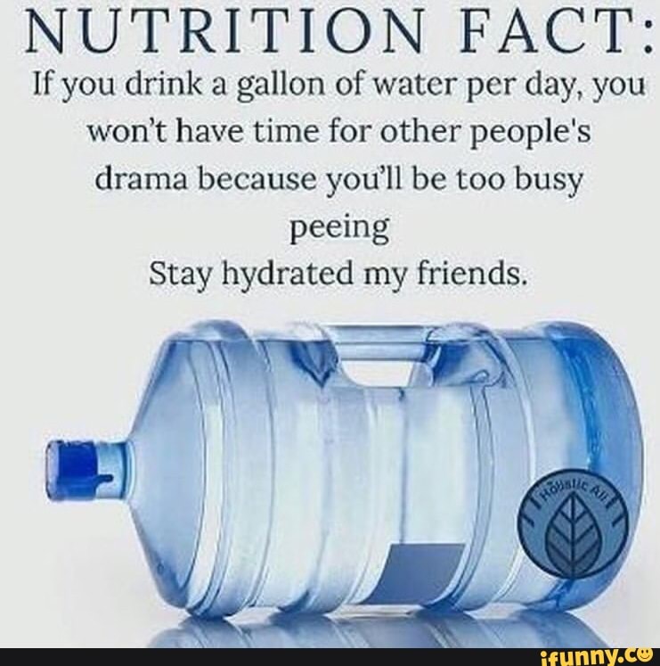 Image result for nutrition fact if you drink a gallon of water a day