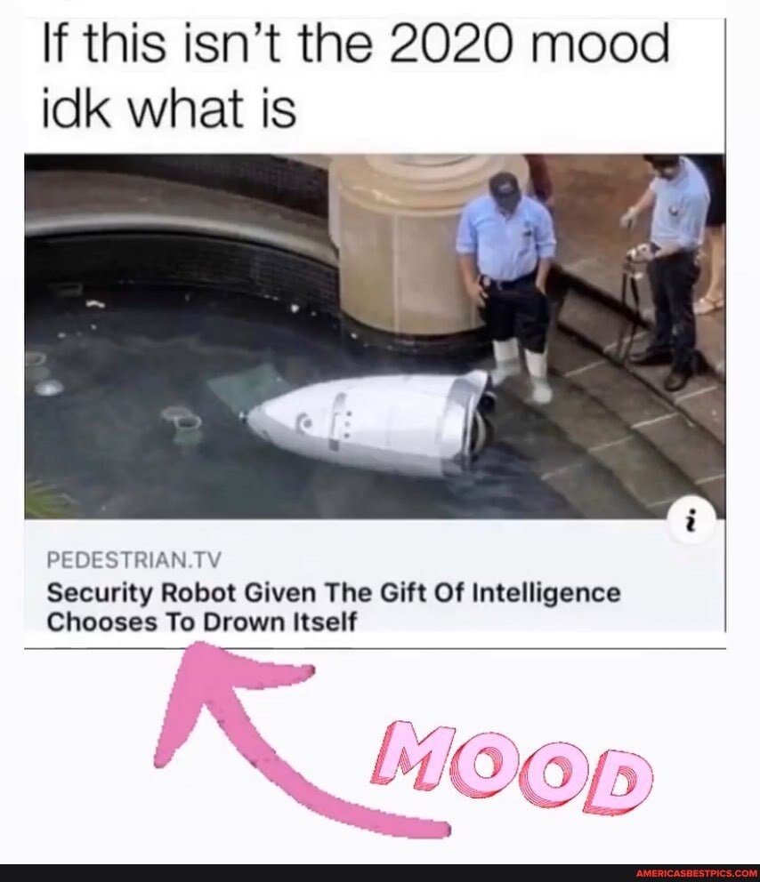 If this isn't the 2020 mood idk what is PEDESTRIAN.TV Security Robot