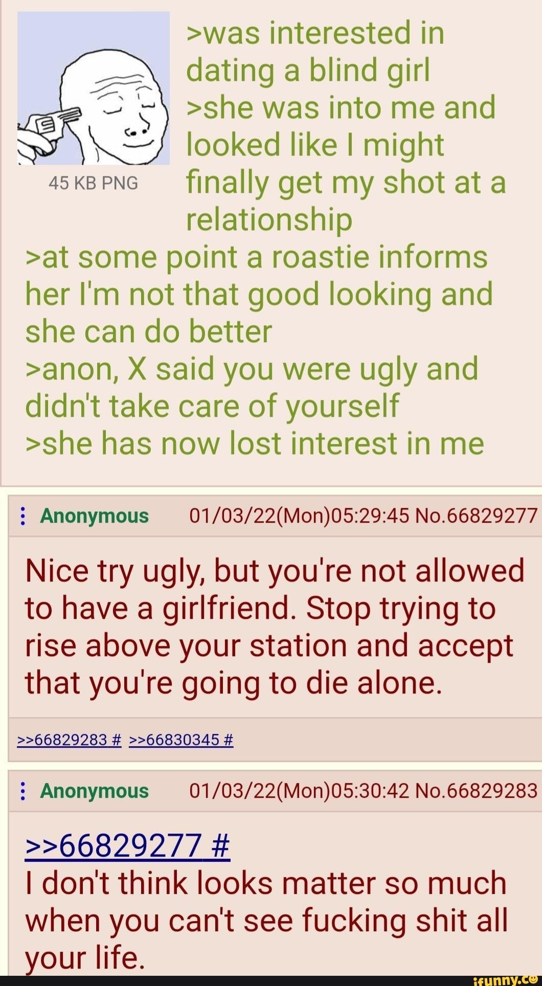 was interested in dating a blind girl