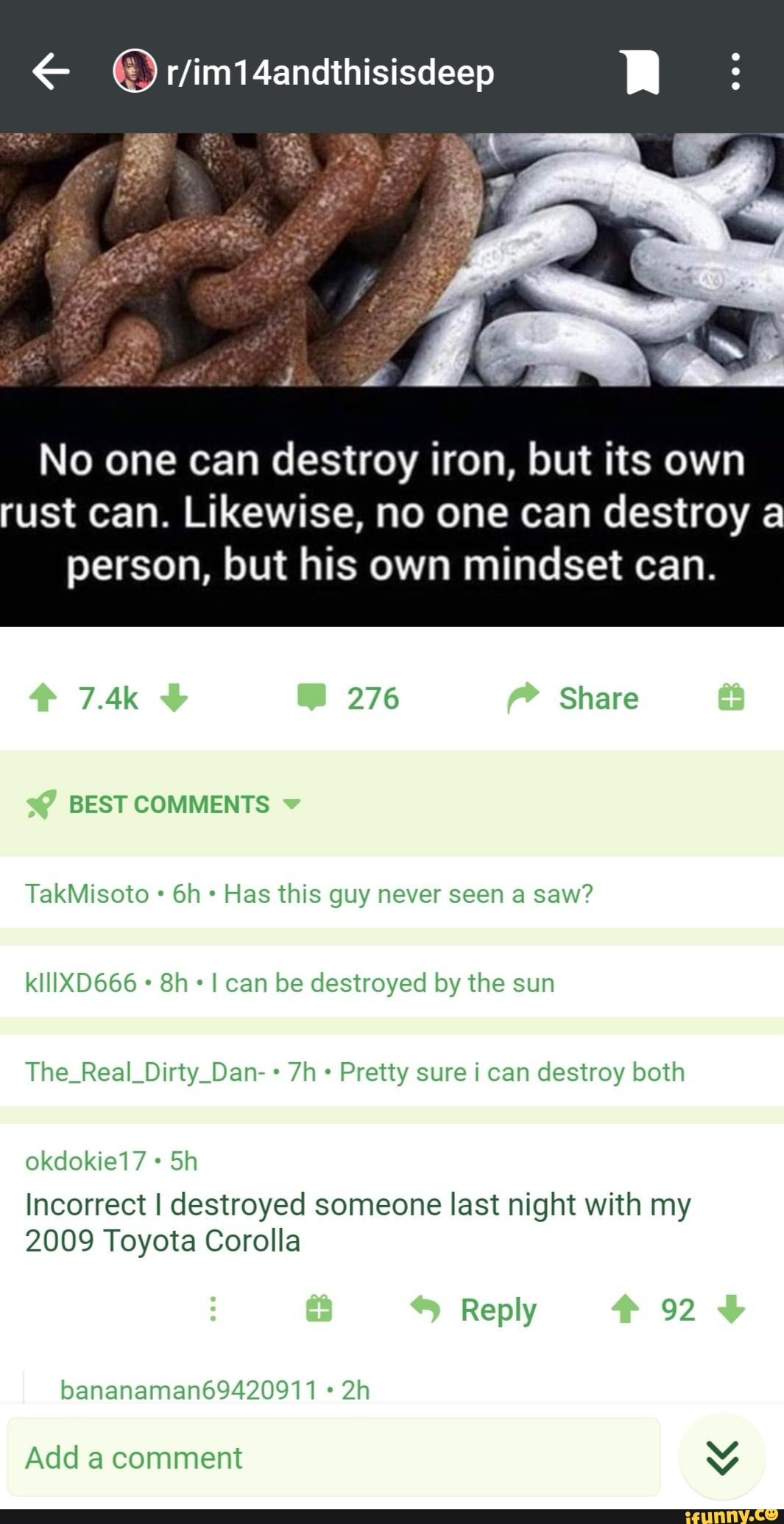 no-one-can-destroy-iron-but-its-own-rust-can-likewise-no-one-can