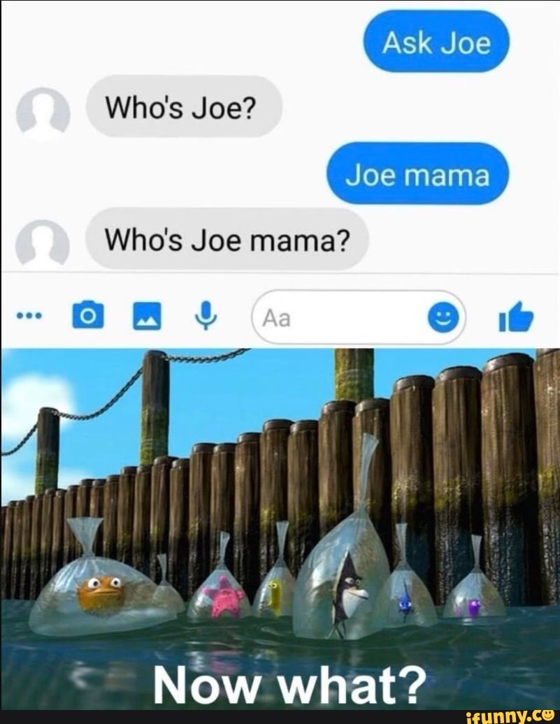 Who's Joe? JOE MAMA! HAHAHA 😂😂😂😂😂😂😂😂😂😂😂😂😂 (Guys I made a funny  pls laugh 🥺) : r/ComedyFlogging