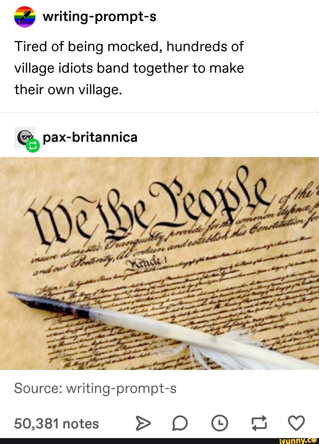 ; writing-prompt-s Tired of being mocked, hundreds of village idiots ...