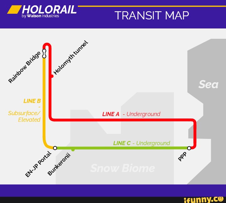 HOLORAIL TRANSIT MAP LINE B Subsurface/ LINE - Underground Elevated ...