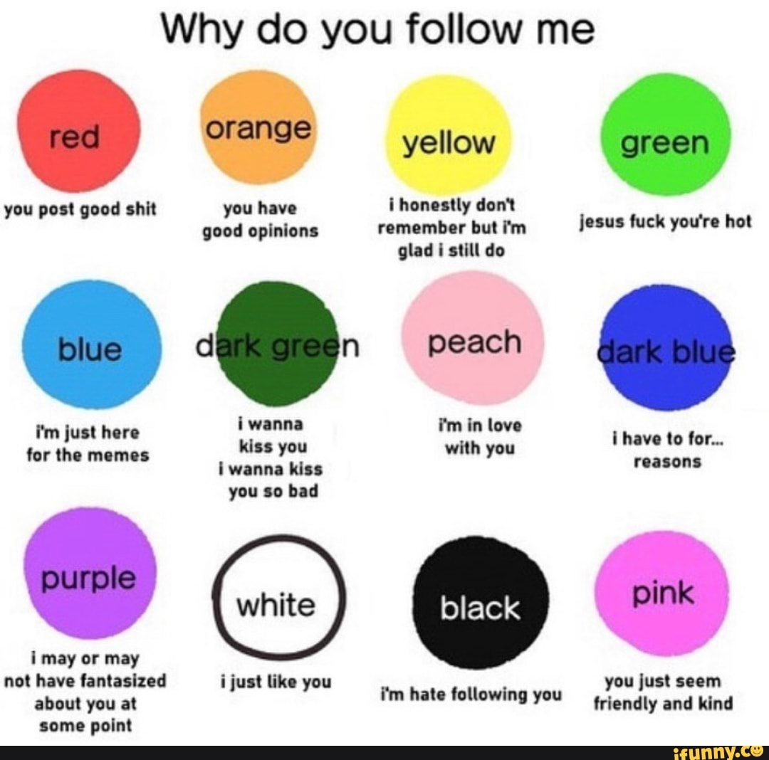 Why do you follow me orange yellow you post good shit you have i ...