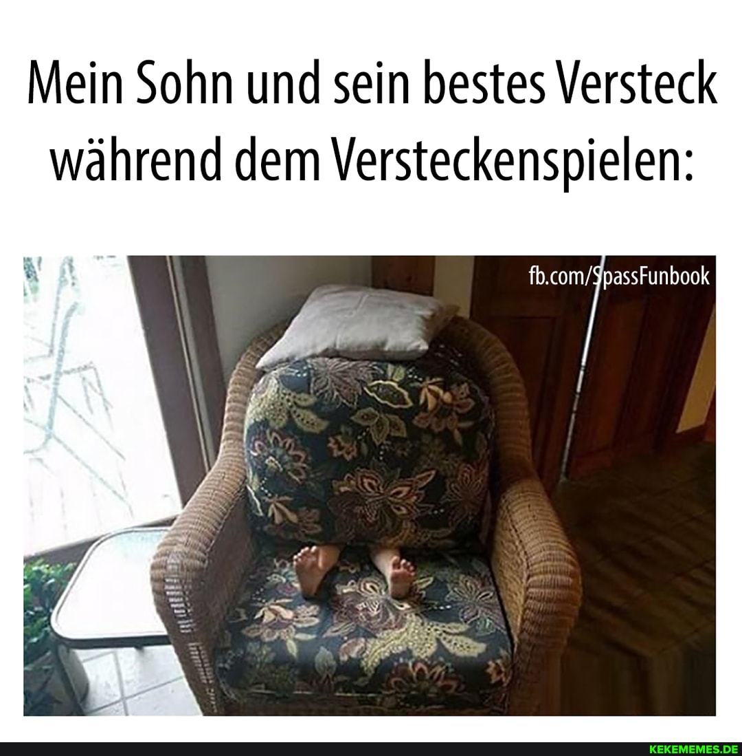 Mein Sohn und sein bestes Versteck während dem Versteckenspielen: