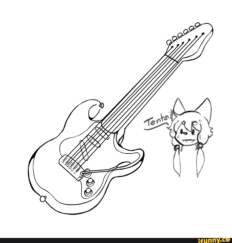 ilusração, desenho, guitarra, eletrocaster
