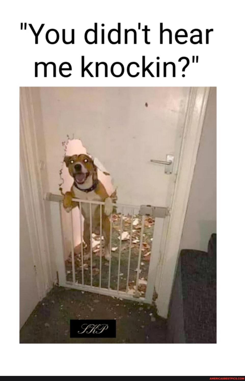 "You didn't hear me knockin?"
