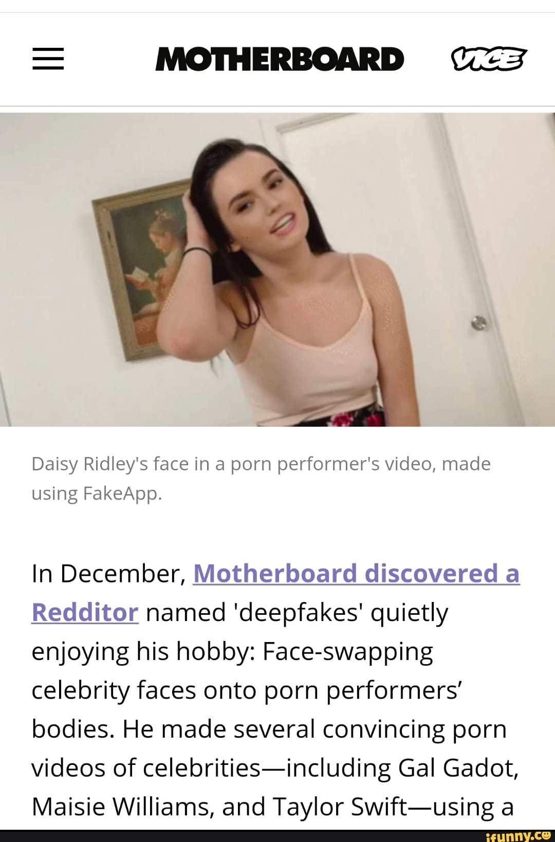 Ridley deepfake daisy Search results