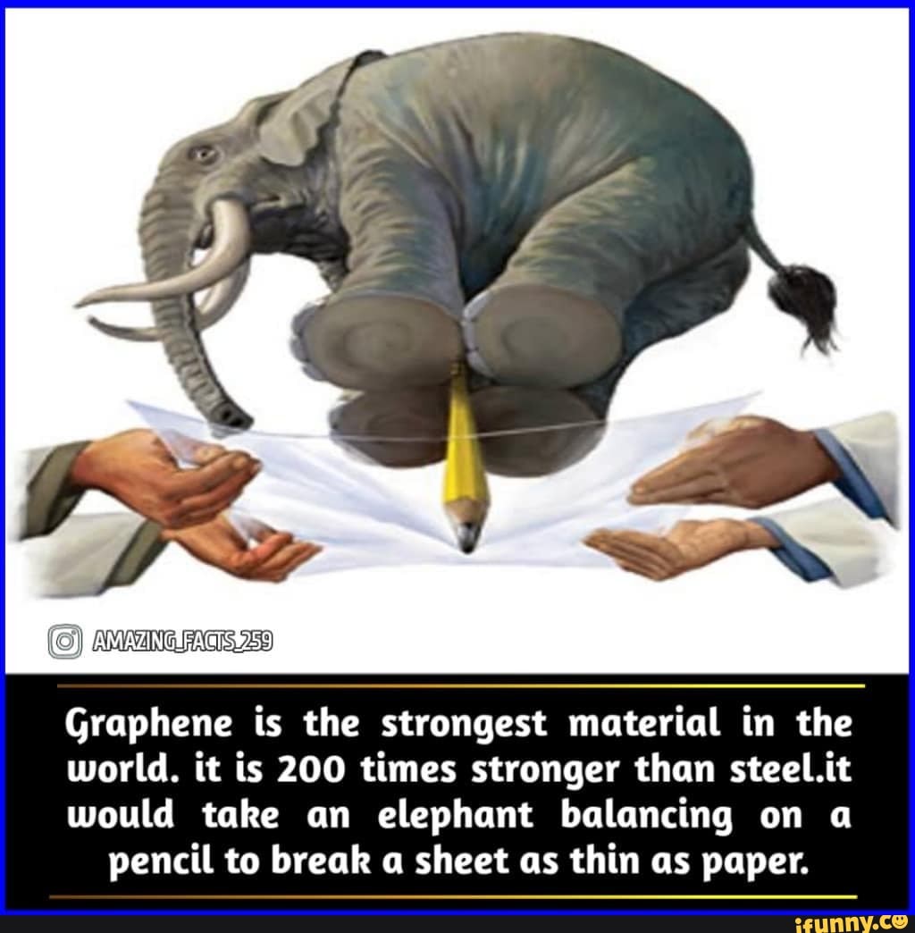 Graphene is the strongest material in the world. it is 200 times stronger than steel.it would