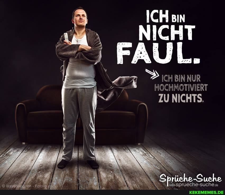 ICH sn
NICHT
FAUL.
\orz ICH BIN NUR
7 HOCHMOTIVIERT ZU NICHTS.
