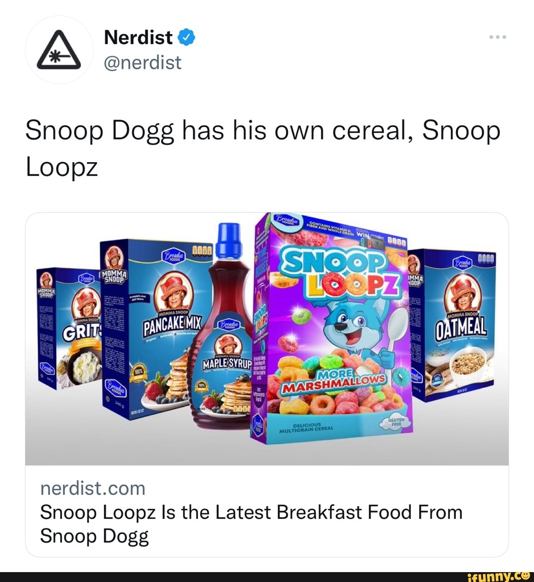 Snoop Dogg has his own cereal, Snoop Loopz (MOM RI Snoop Loopz Is the