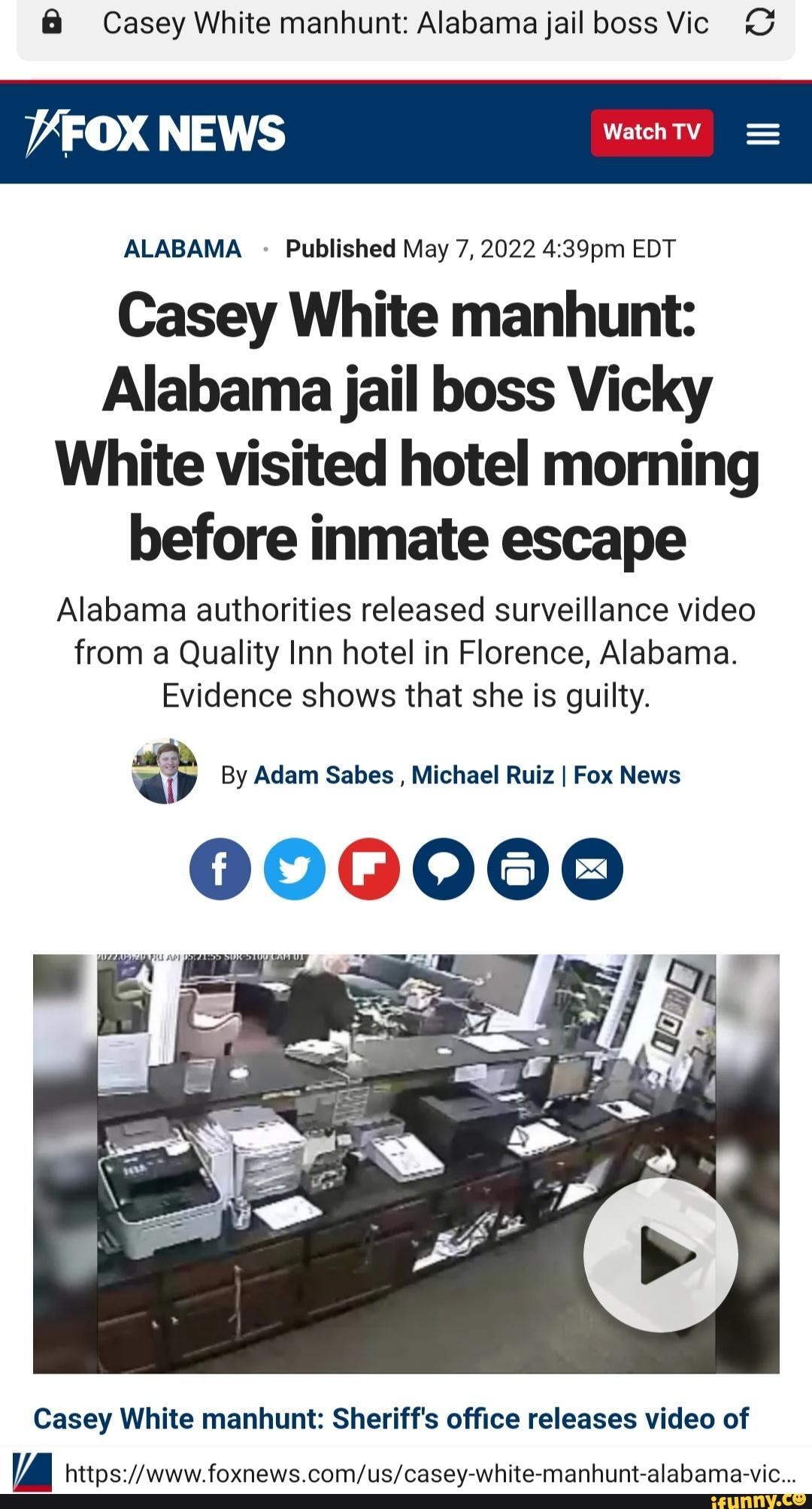 Casey White manhunt: Alabama jail boss Vicky White visited hotel ...