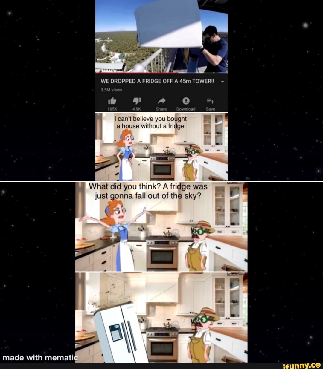 WE DROPPED A FRIDGE OFF A45m TOWER! A = can't believe you bought a