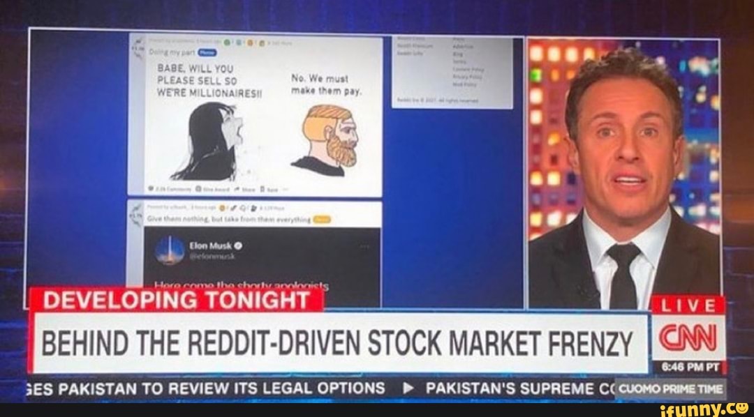 Re
DEVELOPING TONIGHT
BEHIND THE REDDIT- DRIVEN STOCK MARKET FRENZY I GN
PAKISTAN YO REVIEW ITS LEGAL OPTIONS > PAKISTAN'S SUPREME C(