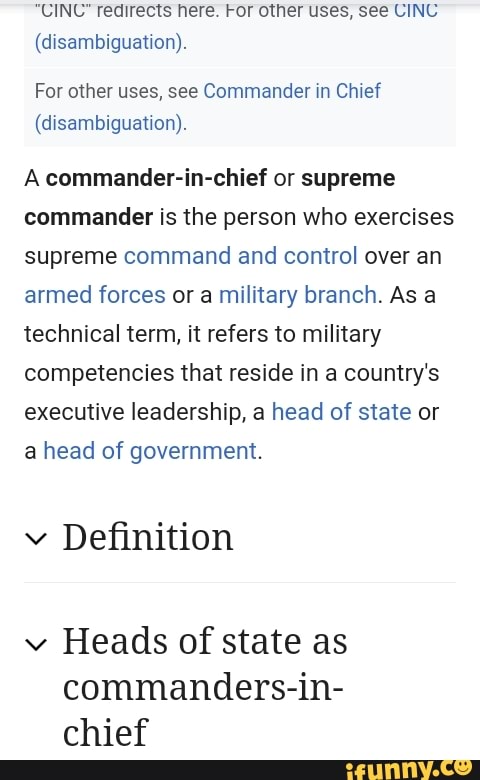 define commander in chief